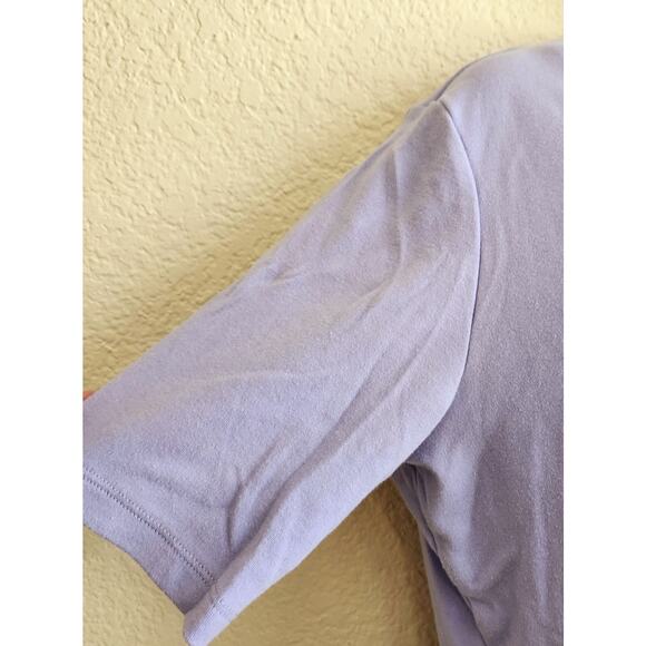 Draper's & Damon's Purple V Neck Top PM Lightweight Short Sleeves Stretch Soft - Picture 2 of 5